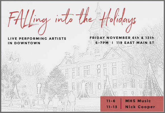 FALLing into the Holidays promo graphic